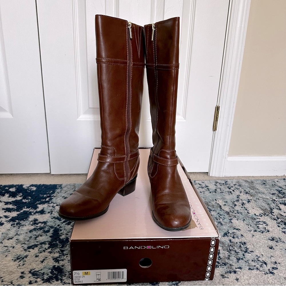 Bandolino Cay Riding Boot in Brown/Cognac in Size 7.5